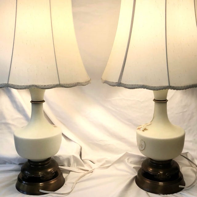 1940s West Germany Bavarian Bristol Gold Gilded Vintage Table Lamps - a Pair For Sale - Image 9 of 9