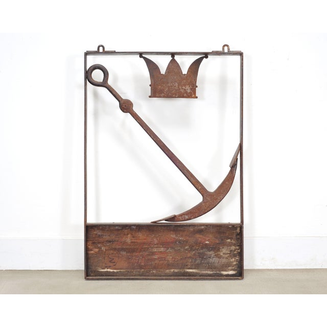 British Crown & Anchor Iron Hanging Tavern or Pub Sign For Sale - Image 18 of 18