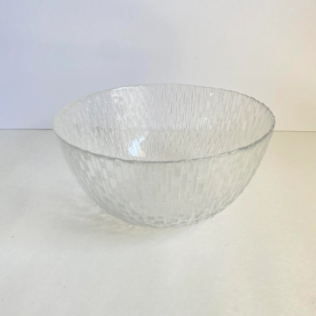 Vintage Iittala Ultima Thule Large Clear Glass Serving Bowl Melting Ice