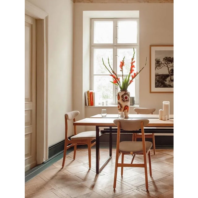 200-190 Chair in Wood and Cream Bouclé, 2023 For Sale - Image 6 of 7