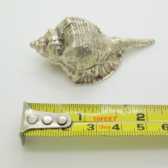 Vintage Italian Genuine Silver 800 Sea Shell Shaped Trinket Box from Florence, 1970s For Sale - Image 12 of 13