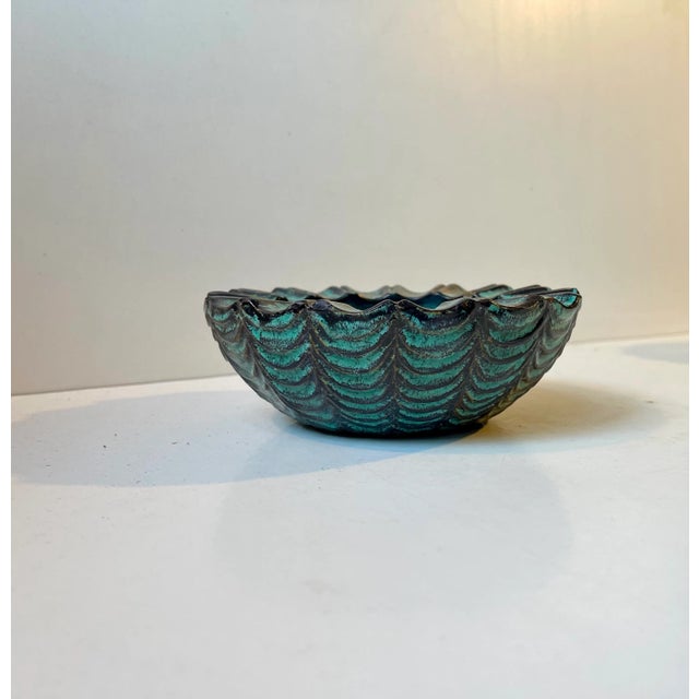 1960s Spiderweb Bowls in Ash-Glazes by Nils Kähler for Hak, 1960s, Set of 2 For Sale - Image 5 of 11