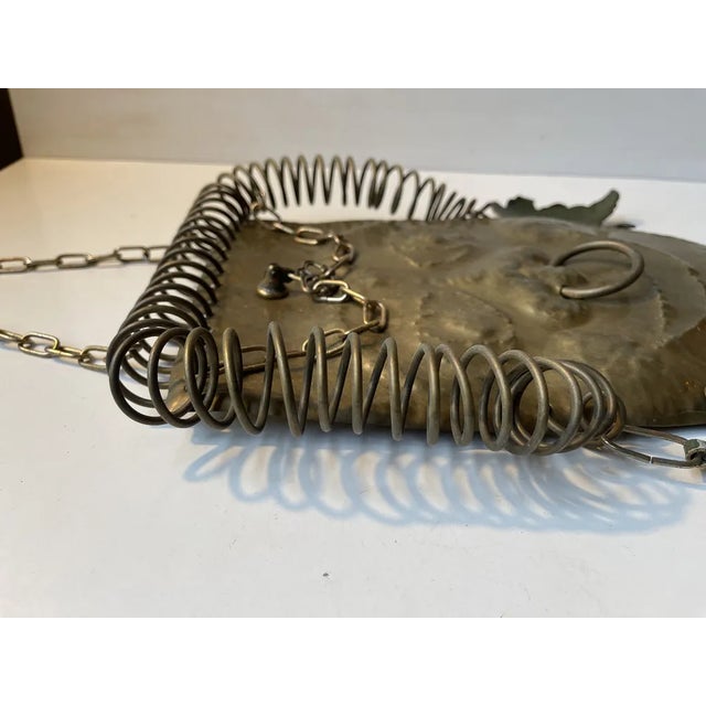 Brutalist Vintage Brutalist Brass Wall Plaque with Nose and Earrings, 1970s For Sale - Image 3 of 9