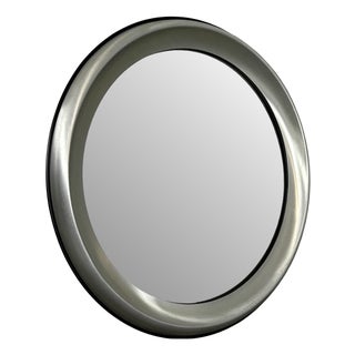 Vintage Circular Steel Wall Mirror, 1970s For Sale