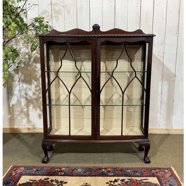 English Mahogany Display Cabinet, 1930s For Sale - Image 17 of 17