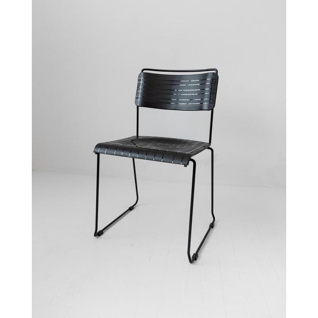 Vintage Dining Chairs in Black Metal and Plastic, 1980s, Set of 4 For Sale - Image 6 of 18