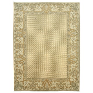 Hand-Knotted Oushak Rug For Sale
