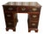 George IIII Mahogany Crossbanded Kneehole Desk of Drawers with Gilt Handles For Sale