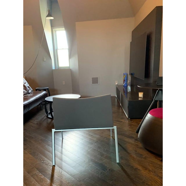 Modern Minimal Modern Pascal Morgue for Ligne Roset Gray Wool Zoa Lounge Chair For Sale - Image 3 of 8