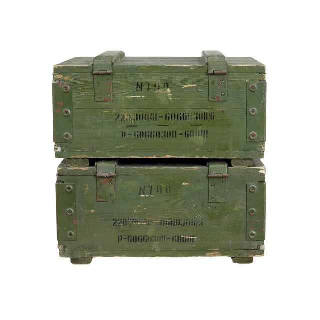 Mid 20th Century Swedish Pine Ammo Boxes, 1950s, Set of 2 For Sale - Image 6 of 8