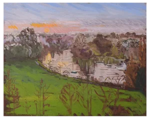 Jackson, Richmond Terrace, Winter Sunset, 2016, Oil on Board