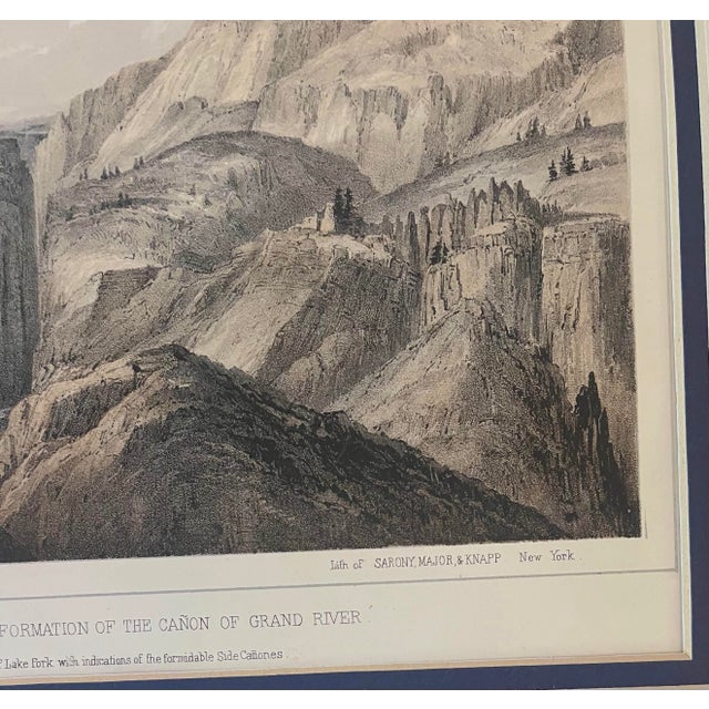 Mid 1800s Historic Lithograph “View Showing the Formation of the Canon of the Grand River” by Friedrich W Egloffstein For Sale In Phoenix - Image 6 of 8