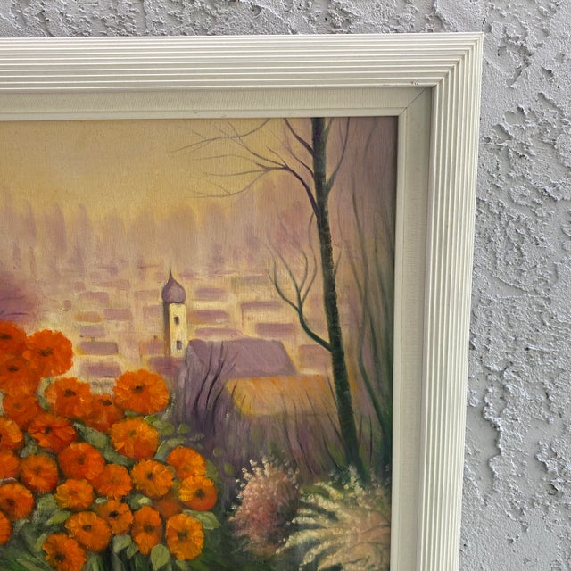 1970s 1970s Folk Art Still Life Painting Signed Ostrander, Framed For Sale - Image 5 of 10