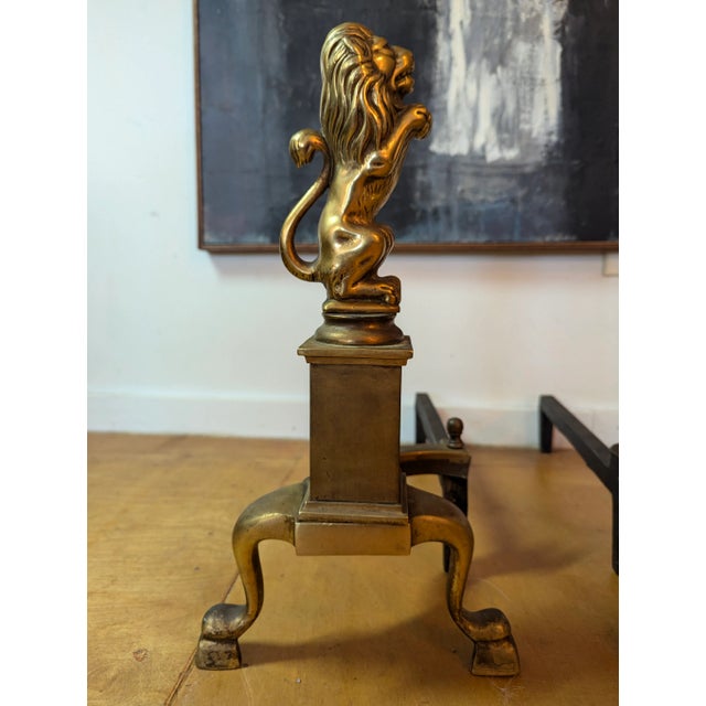 Solid brass lion andrions. Classic. Stamped sheiffield new york.