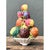 This vintage Italian ceramic fruit topiary rises in a sculptural pyramid, with brightly glazed fruits stacked in tiers...