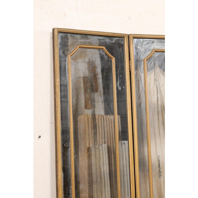 Mid 20th Century Antiqued Glass Folding Screen For Sale - Image 9 of 14
