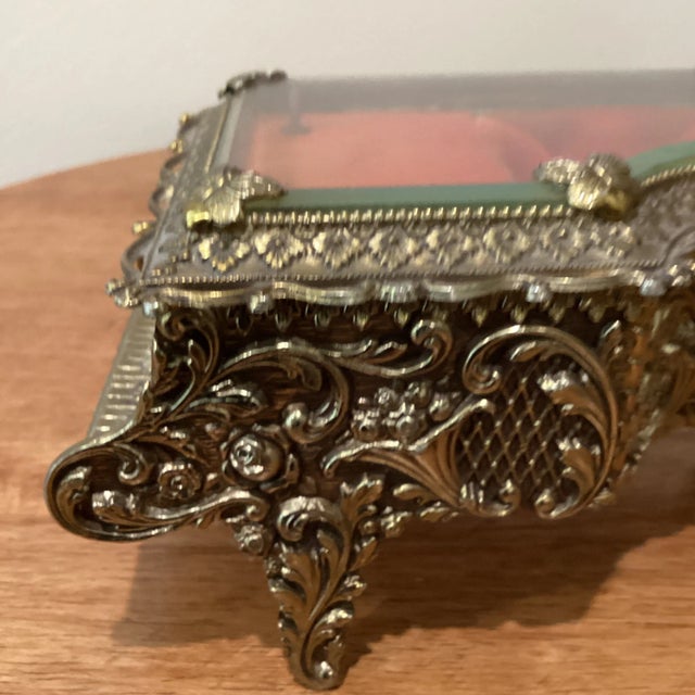 Brass Vintage Mid 20th Century Musical Piano Jewelry Solid Brass Gold Gilt Ormolu Love Story Japan For Sale - Image 8 of 13