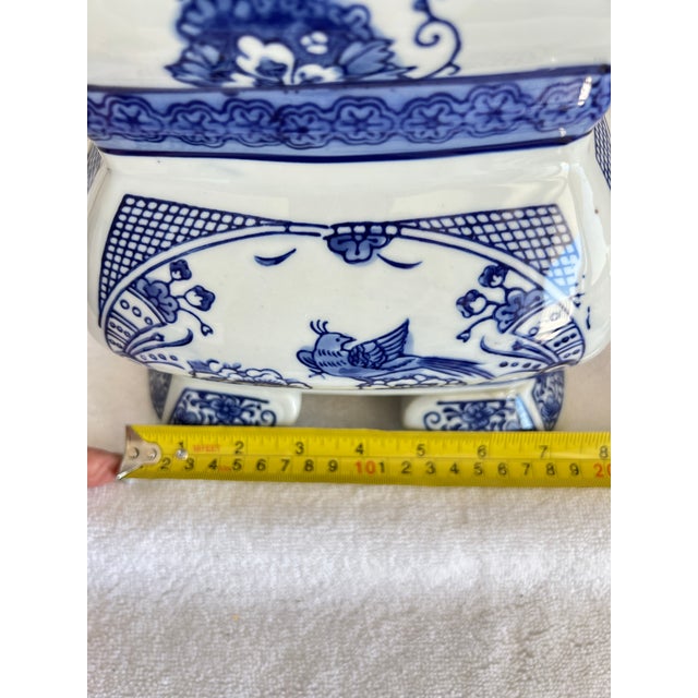 Blue Large Tulipiere Vase Blue & White Single Tier Delft Style Chinoiserie For Sale - Image 8 of 9