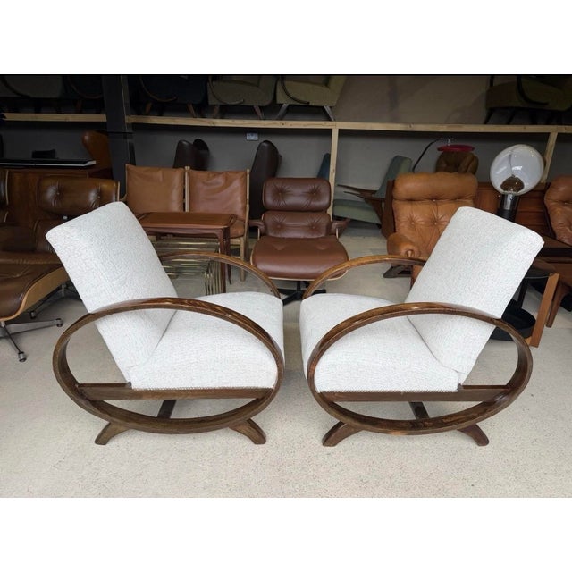 Art Deco Style Armchairs by Jindrich Halabala, Set of 2 For Sale - Image 5 of 18