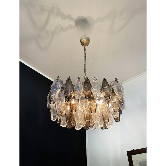 Chandelier in Clear and Smoked Glasses by Carlo Scarpa, 1990 For Sale - Image 16 of 18