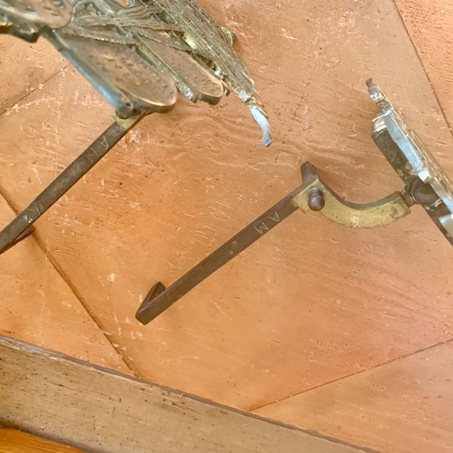 Antique Brass Galleon Ship Andirons For Sale - Image 11 of 14