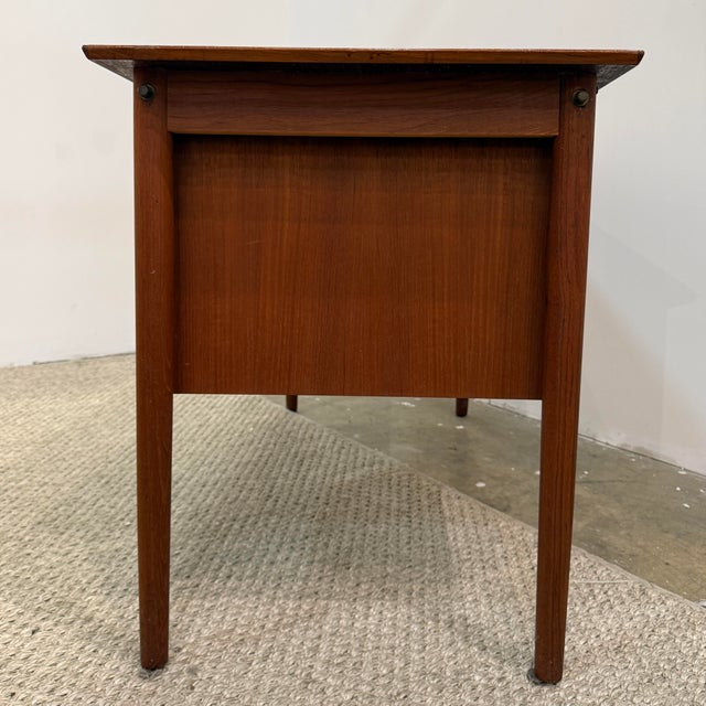 Arne Vodder 1960s Arne Vodder Teak Writing Desk With Sliding Drawers For Sale - Image 4 of 12