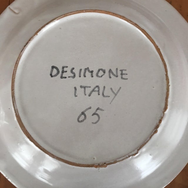 Ceramic DeSimone Italian Vintage Mid-Century 10" Charger Plate For Sale - Image 7 of 8