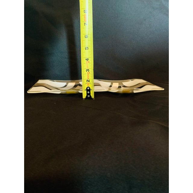 Vintage Mid-Century Modern Geometric Silver Leaf Tray Set - 2 Pieces For Sale - Image 12 of 13