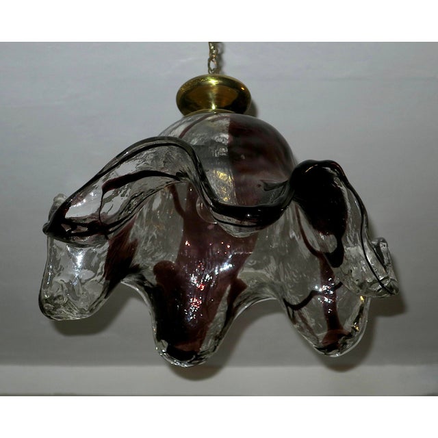 Large Art Glass Pendant Light by Pertti Santalahti for Humppila, 1960s For Sale - Image 4 of 14