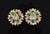 Authentic estate natural diamond and emerald floral earrings crafted in solid 18K yellow gold. These exceptional earrings...