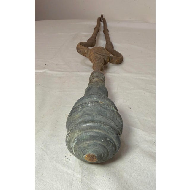 Antique 18th Century Wrought Iron Turned Brass English Fireplace Tongs Tool 12 For Sale - Image 10 of 12