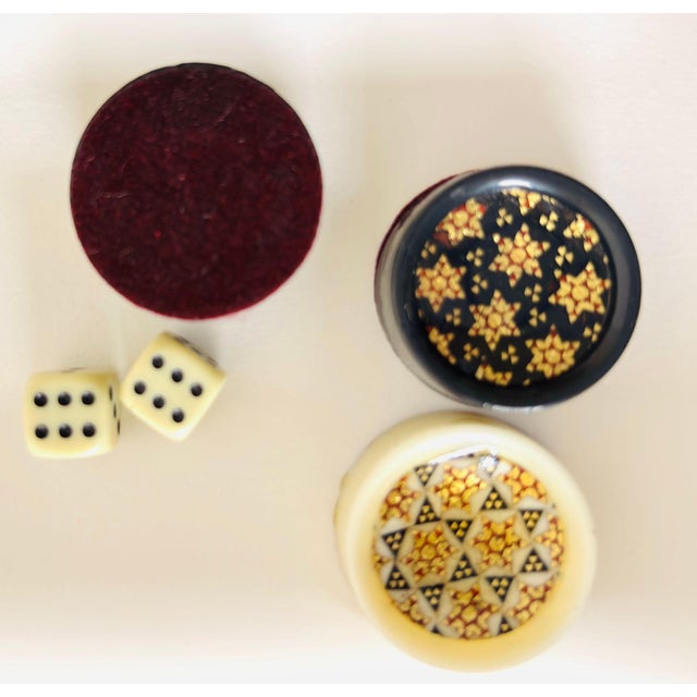 Wood Persian Khatamkari Backgammon and Chess Box For Sale - Image 7 of 18
