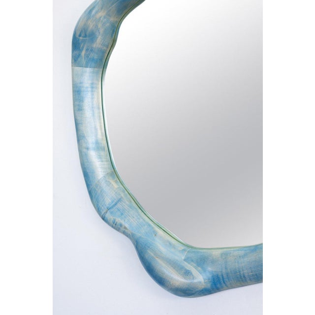 Bleached Maple & Wood Stain Round Wall Mirror by Alexander Knysch Dimensions: Ø 87 cm Materials: Bleached Maple & Wood Stain