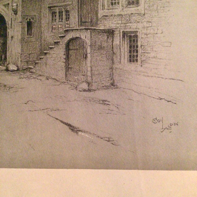 Greige Framed Signed Colored Lithograph of the George Inn, Norton St. Philip by British Artist Cecil Aldin. For Sale - Image 8 of 11