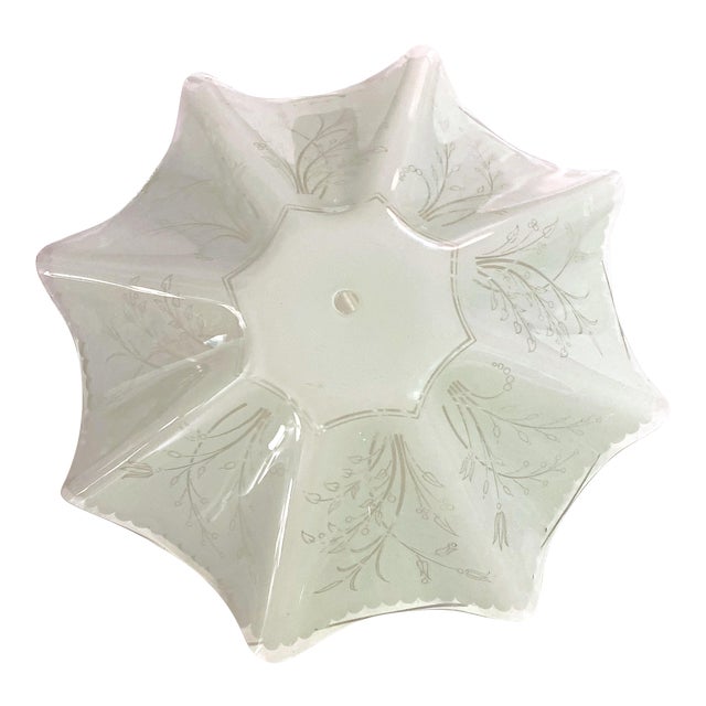 1950’s Ruffled Glass Semi Flush Shade For Sale