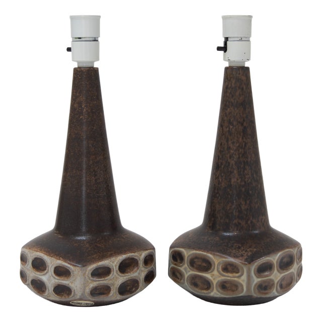 Danish Ceramic Table Lamps by Marianne Starck for Michael Andersen, 1960s., Set of 2 For Sale