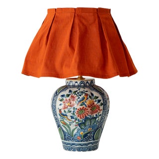 Chinoiserie Delft Table Lamp by Royal Tichelaar Makkum, 1940s For Sale