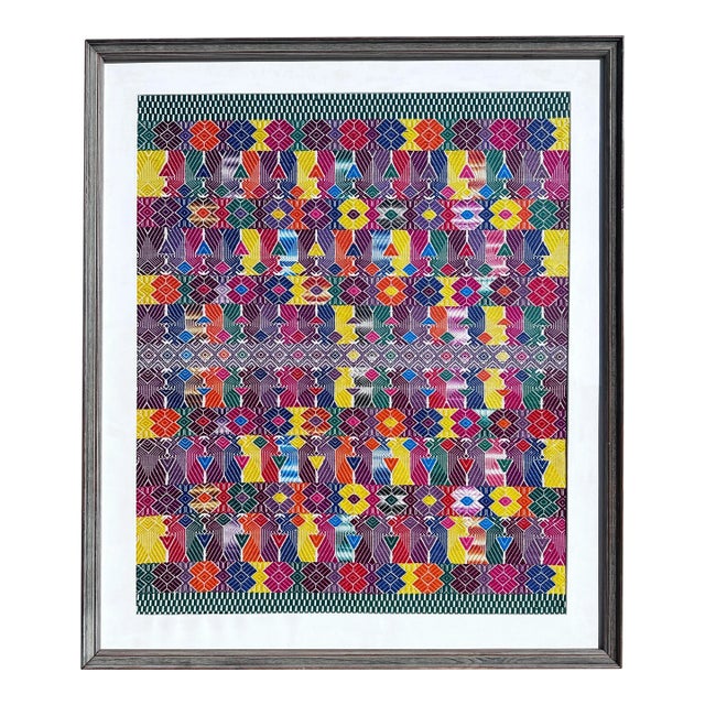 Vintage Anni Albers Style Geometric Hand Woven Textile Art Painting For Sale