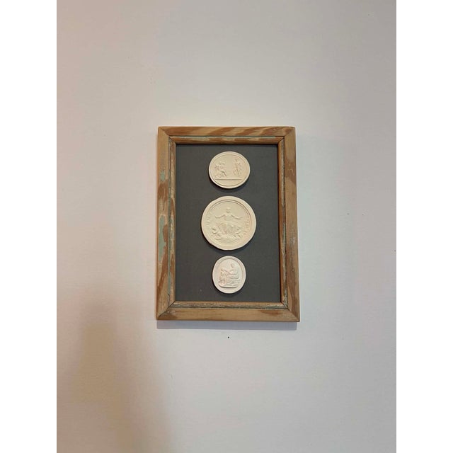 Wax Italian Plaster Intaglios in 1880s Pine Frame For Sale - Image 7 of 7