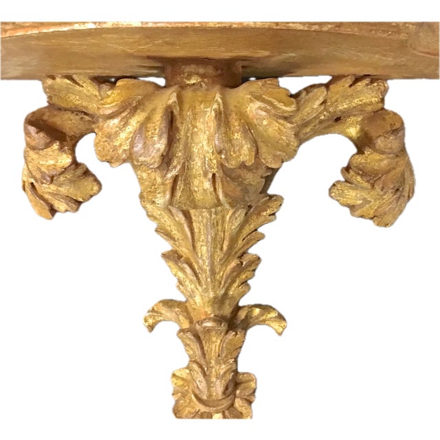 Early 20th Century Vintage Italian Giltwood Acanthus Wall Shelf For Sale - Image 5 of 6