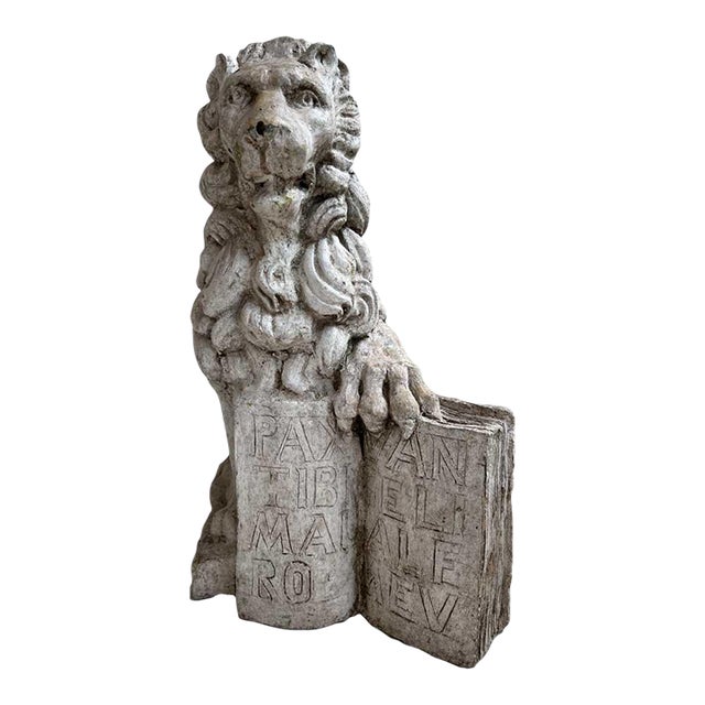 Vintage Fiberglass Lion Statue Chairish