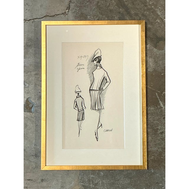 Vintage Pierre Cardin Fashion Sketch For Sale In West Palm - Image 6 of 12