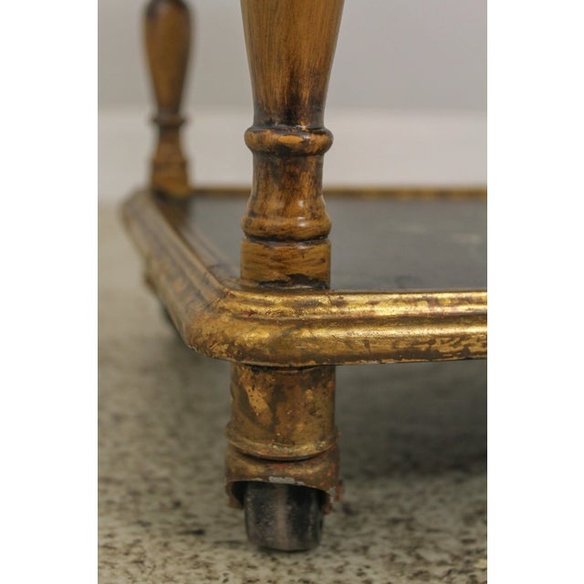 Black Sarreid Floral Decorated 3 Tier Dessert Trolly Cart For Sale - Image 8 of 13