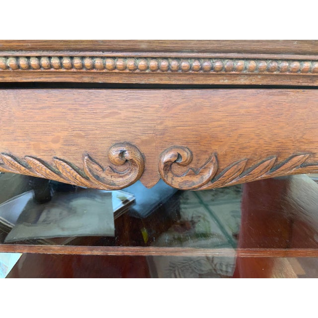20th Century Oak Victorian Glass Display Cabinet For Sale In New York - Image 6 of 13