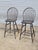 Wood Late 20th Century Pair of Bench Made Black Windsor Chair Tall Stools by David T. Smith of Ohio For Sale - Image 7 of 11