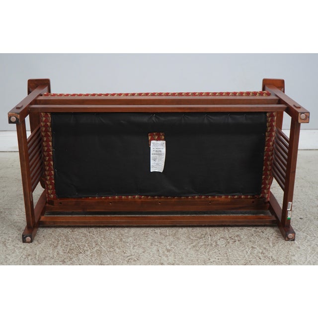 Stickley Mission Cherry Spindle Back Settee For Sale - Image 14 of 18
