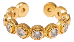 Eternal Diamond Adjustable Gold Plated Stackable Ring, Size 8