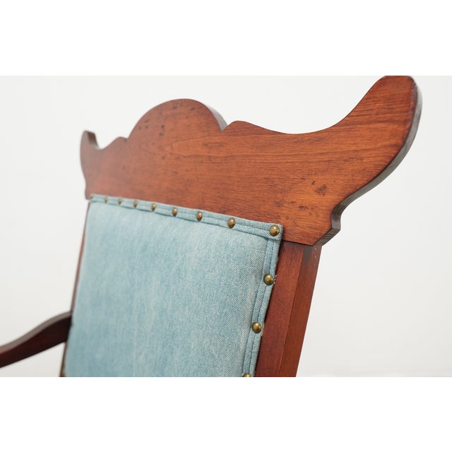 Wood Vintage Eastlake Revival Platform Rocking Chair For Sale - Image 7 of 15