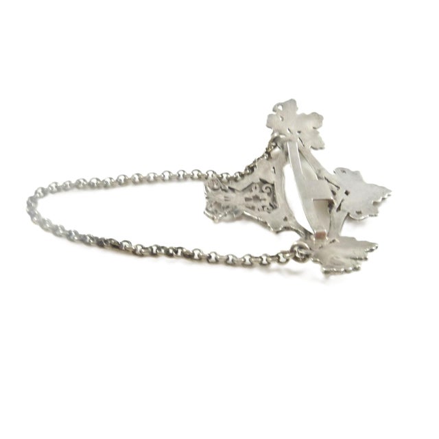 Silver Victorian English Sterling Silver Decanter Label | Earl's Coronet Motif | London 1866 For Sale - Image 8 of 8