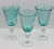 Glass 1990s Val De Pome Christophe Saba Biot Seeded Teal Wine/Water Stemware Goblets, France- Set of 3 For Sale - Image 7 of 7